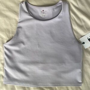 Champion Women's Lavender Racerback Soft Touch Ribbed Crop Top